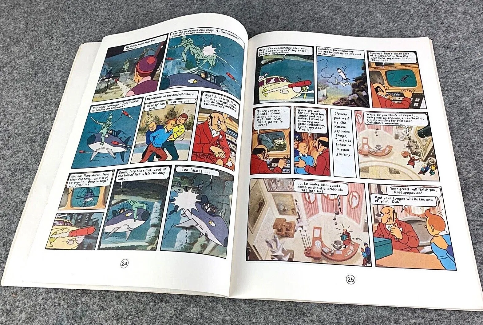 The Lake of Sharks - Tintin Mammoth UK Paperback Edition Book 1990s