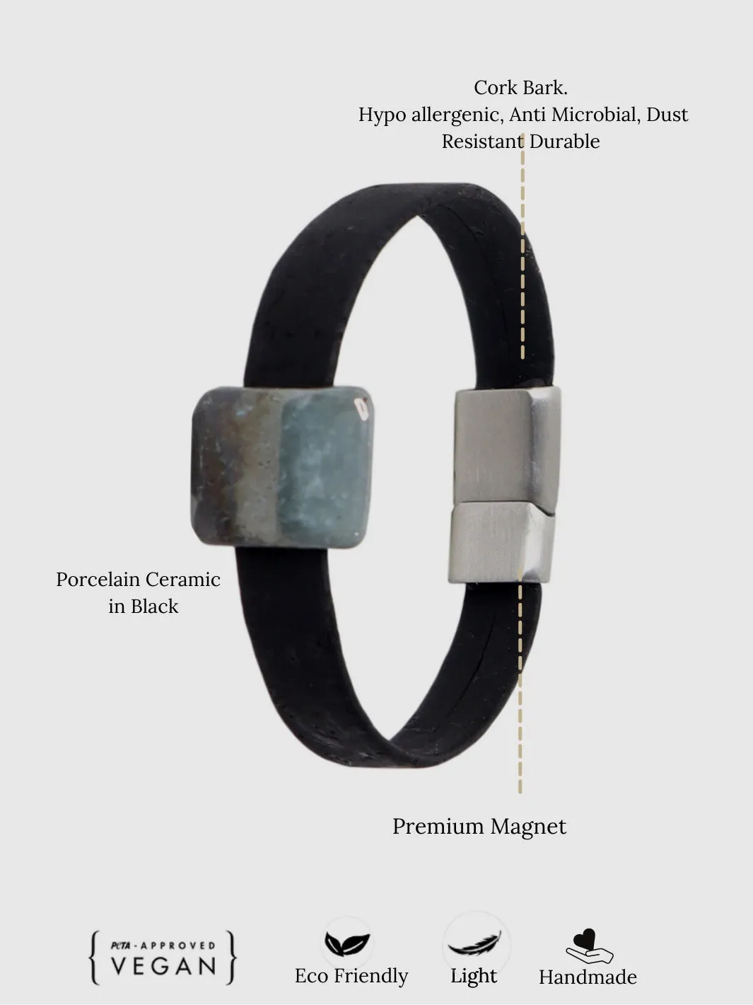 The Rock Ceramic and Cork Wristband